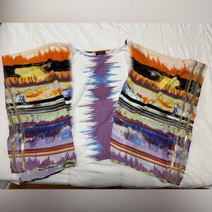 Bebe Purple and Orange Patterned Top